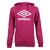 UMBRO Basic Logo Hood Rosa XL Hettegenser med Umbrologo og lomme 