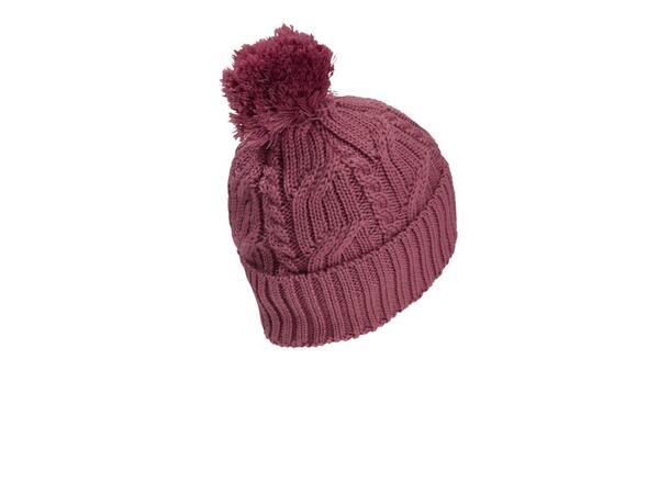 JW Pompom Beanie Burgunder OS Jack Wolfskin vindtett strikkelue 
