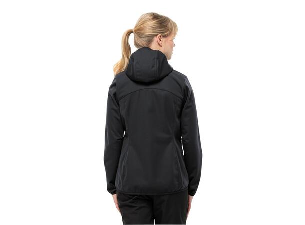 JW Windhain Hoody W Sort M Jack Wolfskin Softshell hettejakke dame 