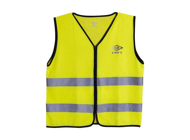 UMBRO Crew Vest Neongul L/XL Vest med glidelås og refleks 