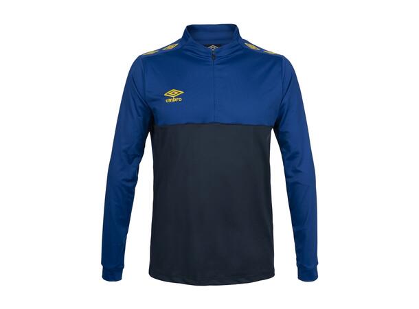 UMBRO UX Pro Half Zip Jr Blå/Gul 140 Treningsgenser med glidelås til junior 