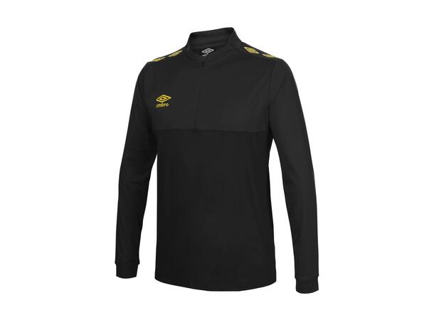 UMBRO UX Pro Half Zip Sort/Gul L Treningsgenser med glidelås 