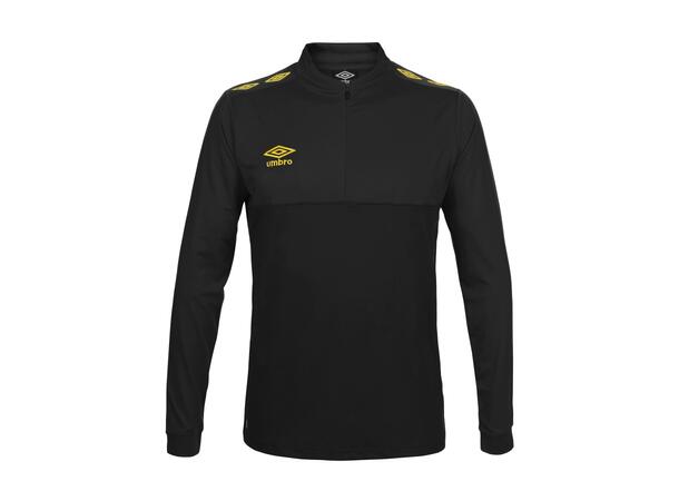 UMBRO UX Pro Half Zip Sort/Gul L Treningsgenser med glidelås 