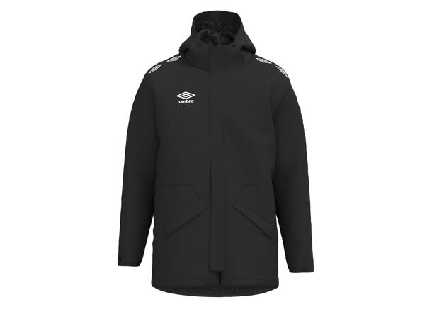 UMBRO UX Pro Team Jacket Jr Sort 140 Funksjonell lang vattert klubbjakke 