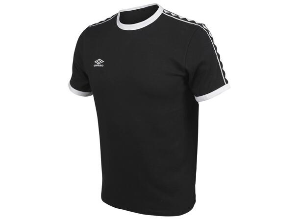 UMBRO Taped Ringer Tee Sort XS T-skjorte i bomull 