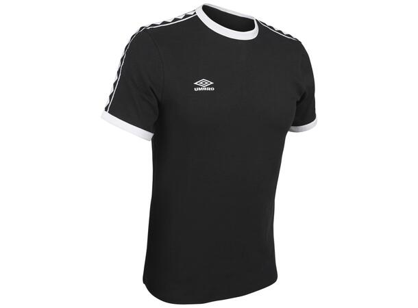 UMBRO Taped Ringer Tee Sort XS T-skjorte i bomull 