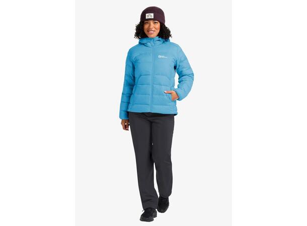JW Ather Down Hoody W Rds Lys blå M Jack Wolfskin Dunjakke til dame 