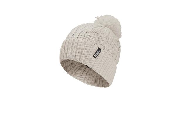JW Pompom Beanie Beige OS Jack Wolfskin vindtett strikkelue 