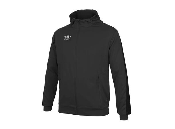 UMBRO Flex Full Zip Hood Jr Sort 140 Jakke med hette i resirkulert polyester 