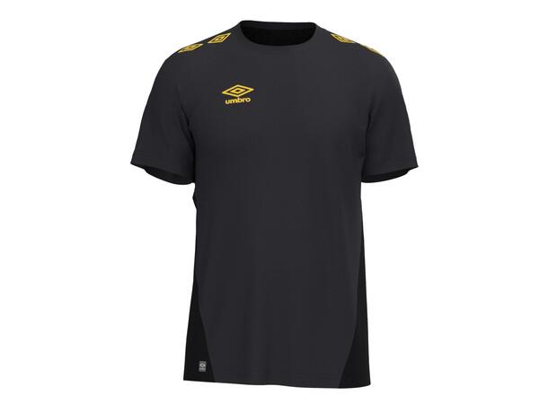 UMBRO UX Pro Trn Tee Sort/Gul XL Teknisk trenings t-skjorte 