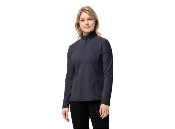 JW Taunus HZ W Mørk grå M Jack Wolfskin fleece genser m/glidelås 