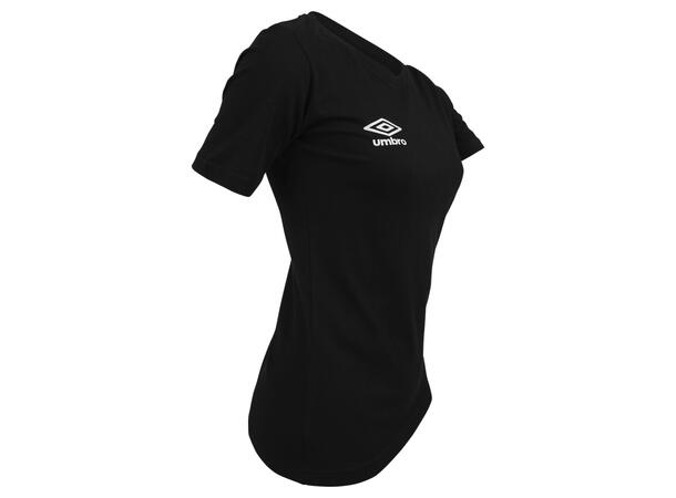 UMBRO Basic Tee W Sort 38 Rundhalse t-skjorte i bomull 