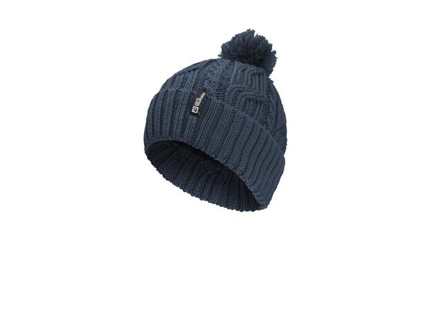 JW Pompom Beanie Marine OS Jack Wolfskin vindtett strikkelue 