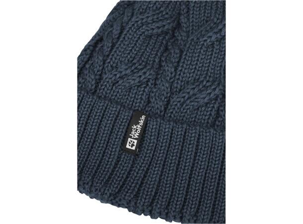 JW Pompom Beanie Marine OS Jack Wolfskin vindtett strikkelue 