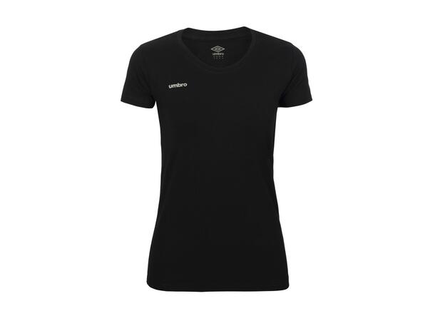 UMBRO Core Cotton Stretch Tee W Sort 38 Rundhalset t-skjorte til dame 