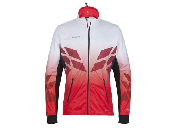 FIBRA Sync Hybrid Jacket Rød M Treningsjakke med vindtett front 