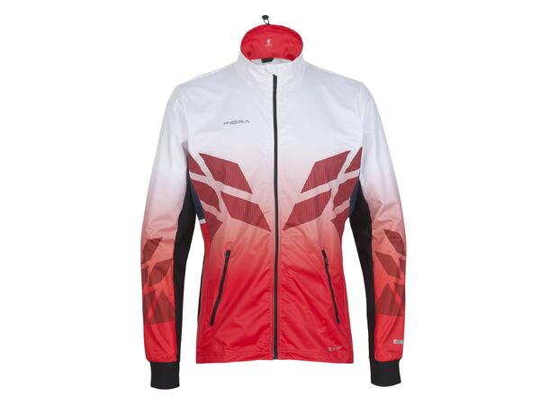 FIBRA Sync Hybrid Jacket Rød M Treningsjakke med vindtett front 