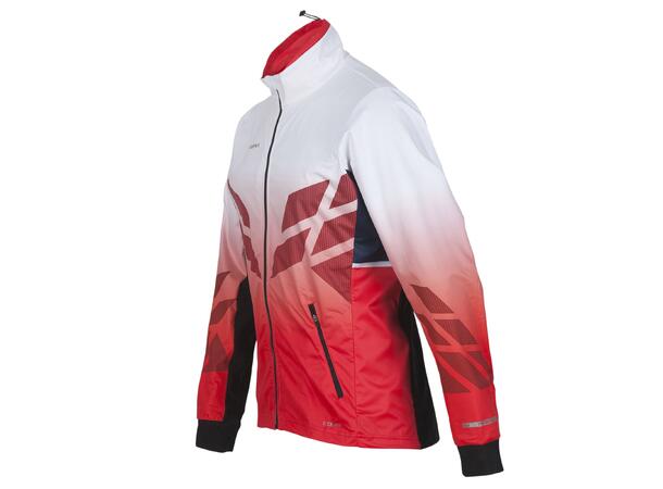 FIBRA Sync Hybrid Jacket Rød M Treningsjakke med vindtett front 