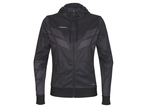 FIBRA Sync Hood Zip Jr Sort 128 Junior hettejakke med børstet innside 