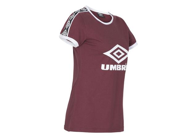 UMBRO Core X Legend Tee W Burgunder 36 T-skjorte til dame i bomull 