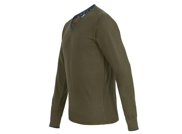 UMBRO Philip Knitted V-neck Grønn L Tynn, finstrikket fritidsgenser 