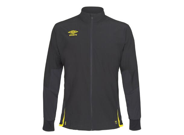 UMBRO UX Elite Trn Jkt Sort/Gul L Lett treningsjakke, romslig passform. 